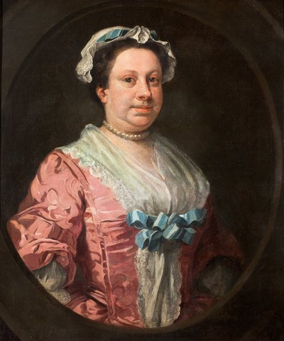 Porträt der Schwester des Künstlers, Anne Hogarth (1701-1771) oder, Dame in Rosataffeta von William Hogarth